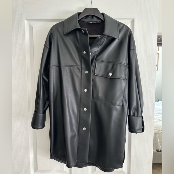 Zara Leather Shacket - Picture 1 of 3